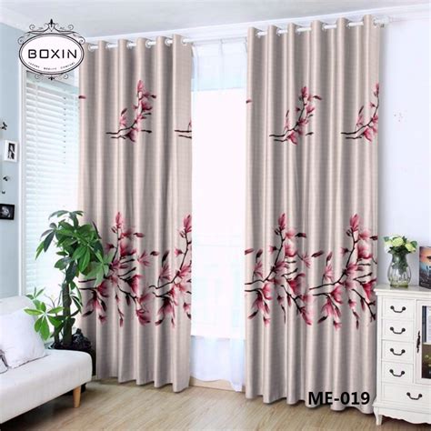 Ring Type Modern Langsir Curtain Semi Blackout Langsir Pintu Door