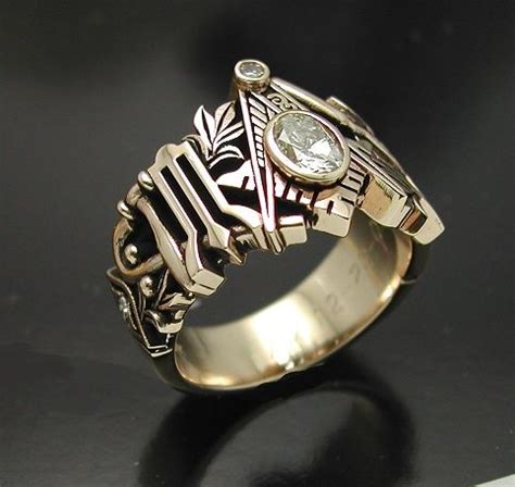 Gold Men S Ring Masonic Rose Gold Masonic Ring Freemason Ring Bijoux