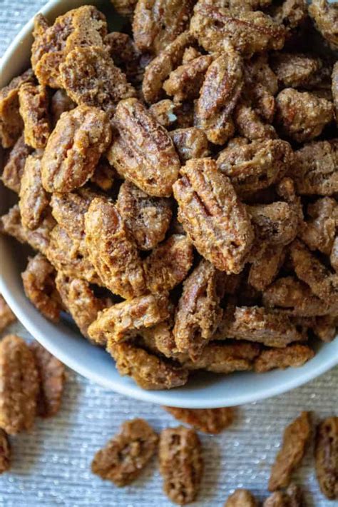 Cinnamon Sugar Candied Pecans A Wicked Whisk