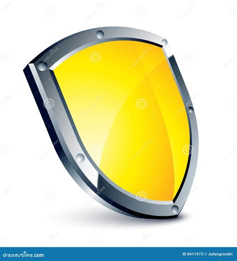 Yellow Shield Stock Vector Illustration Of Metal Emblem