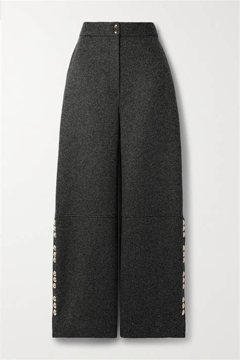 Khaite Krisla Embellished Wool Blend Wide Leg Pants In Black Lyst