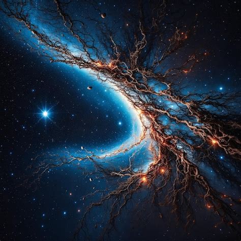 Premium Photo | Nebula galaxy lightscape resembling tree branches