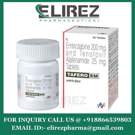 Emtricitabine Tenofovir Tablet Tafero FM 30 Tablets Treatment Hiv