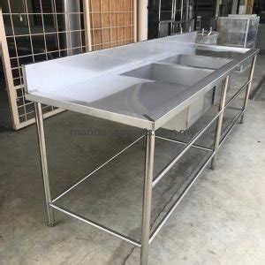 Bowl Stainless Steel Sink Table With Shelves Mandarin Goods Centre