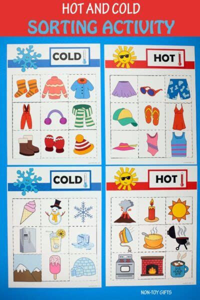 Hot And Cold Sorting Activity With TEMPLATE Non Toy Gifts