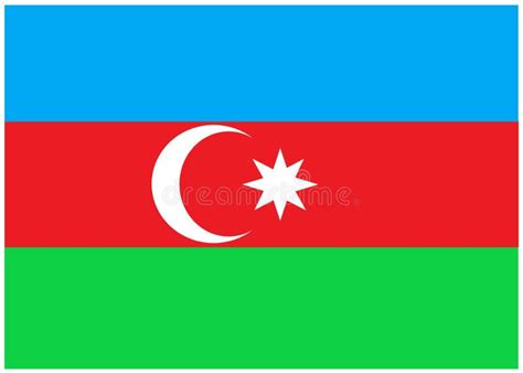 The Flag of Azerbaijan or Azerbaijani with Three Horizontal Bands of ...