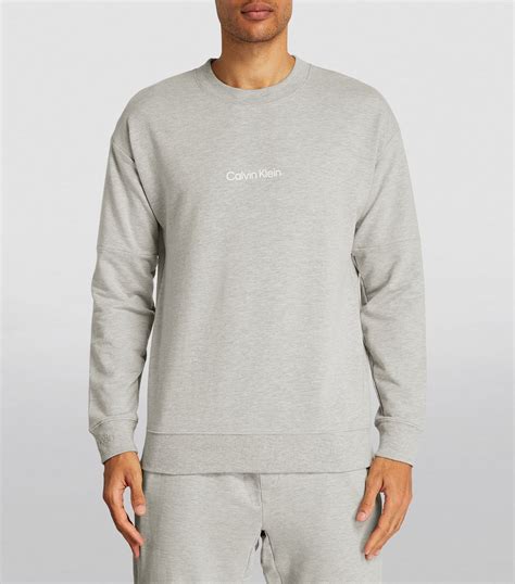 Mens Calvin Klein Grey Crew Neck Sweatshirt Harrods Uk