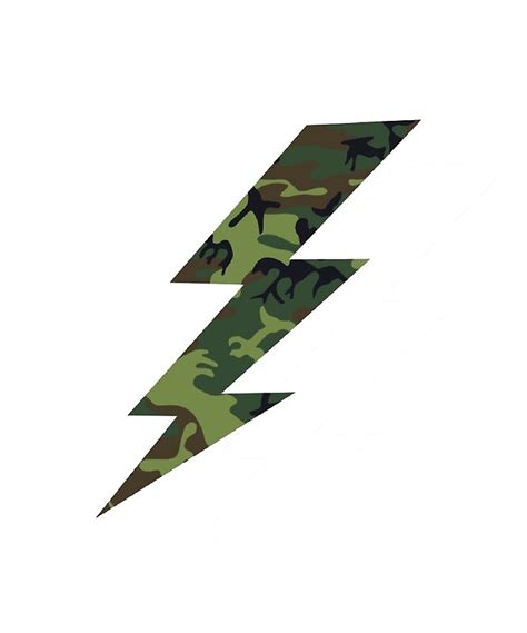 Camo Camouflage Lightning Bolt By Emily Loves Art Redbubble