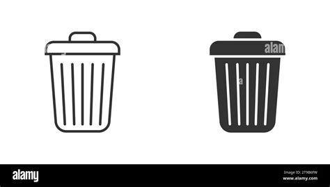 Trash Can Icon Bin Icon Simple Design Vector Illustration Stock