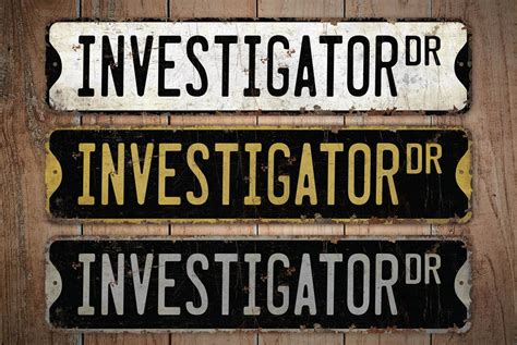 Investigator Investigator Sign Investigator Decor Vintage Style Sign