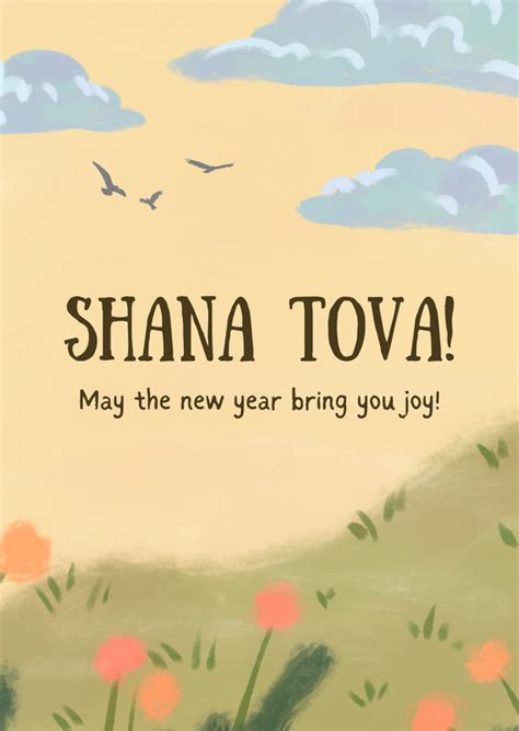 Free Custom Printable Rosh Hashanah Card Templates Canva