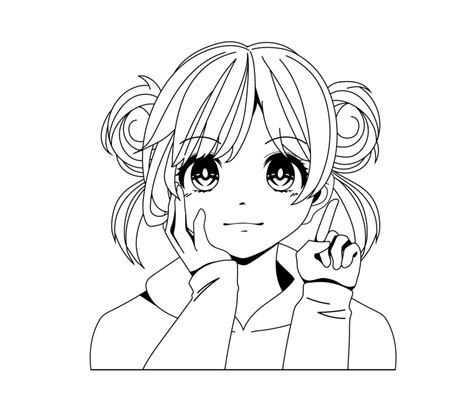 anime female line style 10825292 Vector Art at Vecteezy