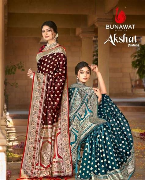 Bunawat Akshat Silk With Banarasi Style Saree Wholesaler In Surat