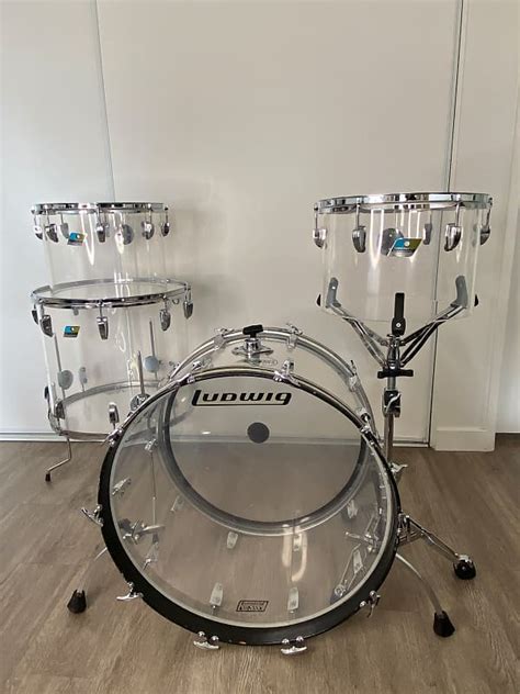 Ludwig Vistalite 1976 1977 Clear Reverb