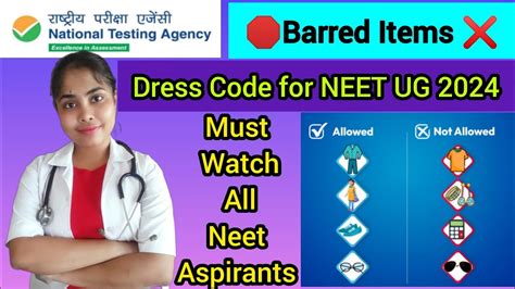 Neet Ug 2024 Dress Code And Barred Items Neet 2024 Exam Neet