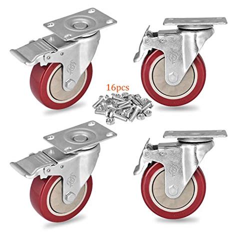 3 Inch Heavy Duty Casters Set Of 4 Lockable Bearing Caster Wheels With