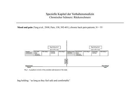 Vorlesungsnotizen Vorlesung 12 Chronischer Schmerz Rückenschmerz