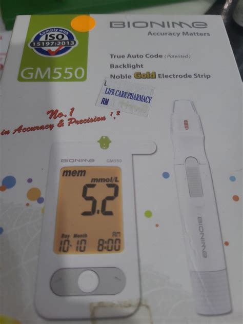 Bionime GM550 Glucose Monitoring System Health Nutrition Health