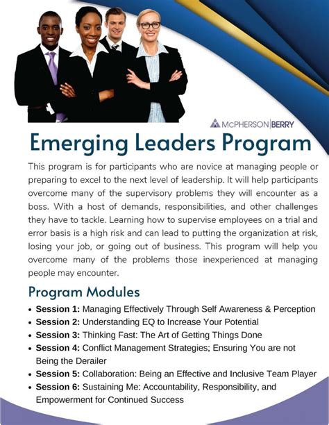 Emerging Leaders Program Mcpherson Berry Business Learning Euniversity