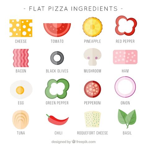 Free Vector | Flat ingredients for pizza