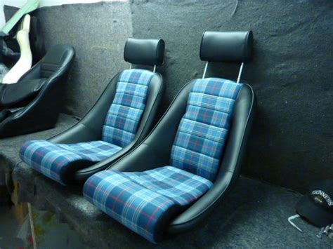 Our Nurburgring Seats In Leather W Plaid Centers Classic Car Seats By Gts Classics Recaro