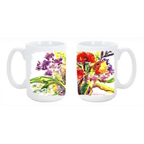 Flower Dishwasher Safe Microwavable Ceramic Coffee Mug 15 Oz 1 Qfc