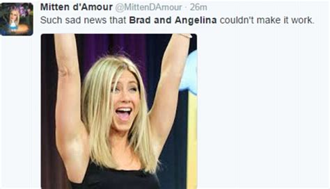 Jennifer Aniston Memes Flood Twitter After Angelina Jolie And Brad Pitt S Divorce Daily Mail