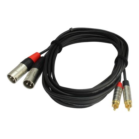 Rean Neutrik Twin Rca Phono To Twin Male Xlr Cable 5 Metre At Gear4music