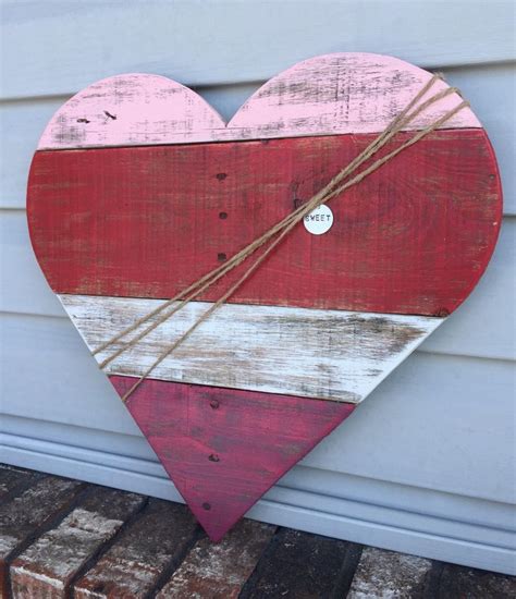 Reclaimed Wood Heart Sweet Signvalentines Day Signsweet Heart Sign