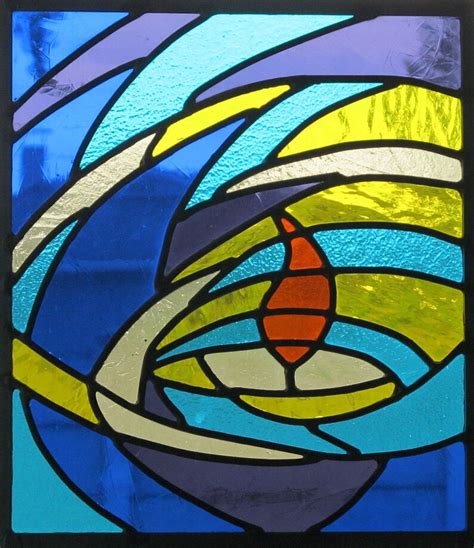 Flame Stained Glass Panel Etsy