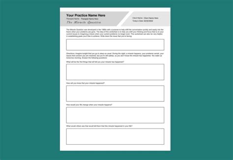 Sfbt Miracle Question Worksheet Pdf