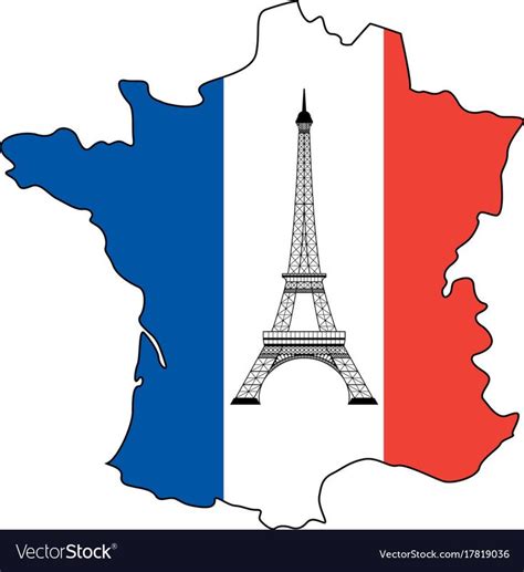 Eiffel tower and flag of france vector image on VectorStock | France ...