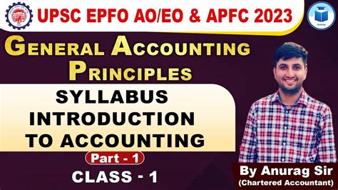 UPSC EPFO AO EO APFC Syllabus Introduction To Accounting Class