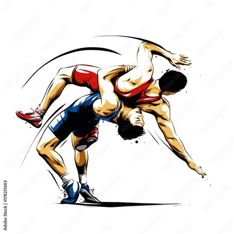 wrestling action 3 Stock Vector | Adobe Stock