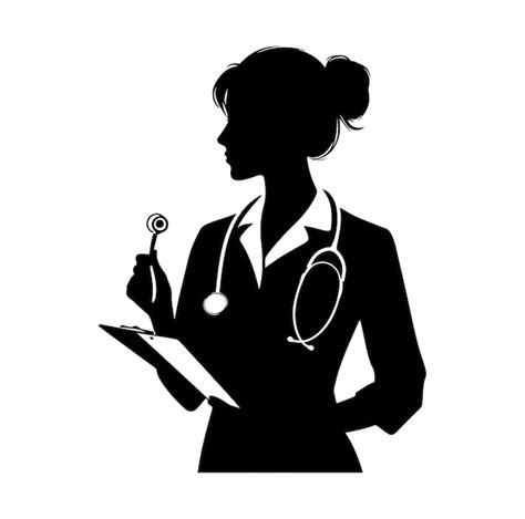 Premium Vector Female Doctor Silhouette Vector