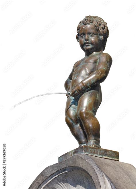 Manneken Pis Famous Fountain Statue In Brussels Belgium 2013 Stock