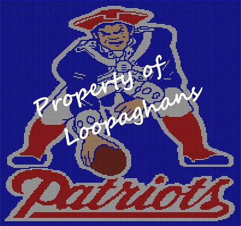 New England Patriots Crochet Pattern Afghan Graph Loopaghans Custom Crochet And Ts