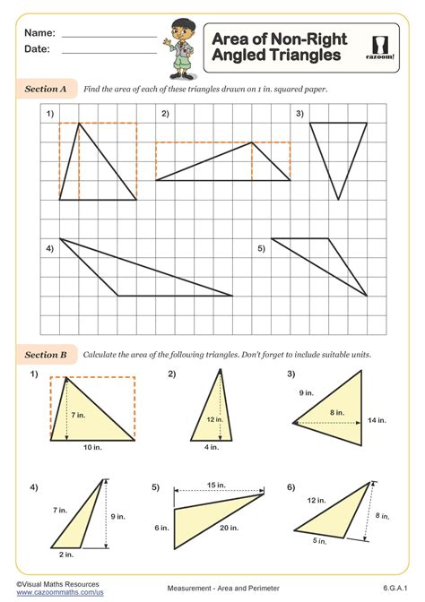 Area of Right Triangles - Worksheets Library