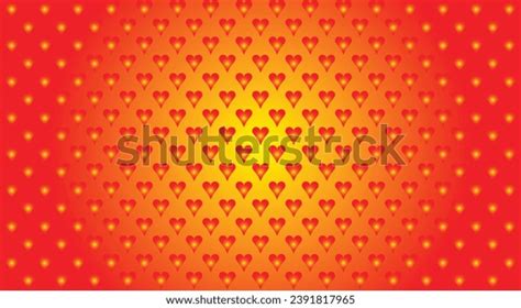 Illustration Red Love Heart Pattern Yellow Stock Vector (Royalty Free ...