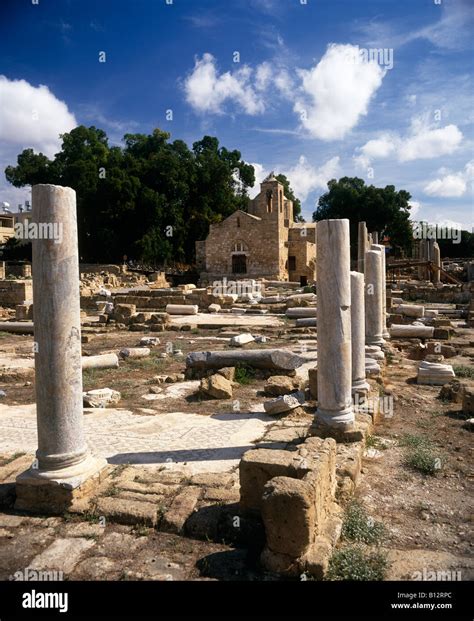 Ruins Temple Aphrodite, Theoskepasti church, Kato Paphos, Cyprus Stock Photo - Alamy