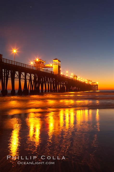 Oceanside Pier At Dusk Sunset Night California 14642