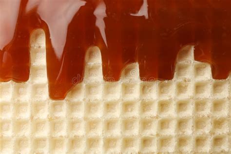 Wafer with Caramel Topping Texture Background Stock Image - Image of ...