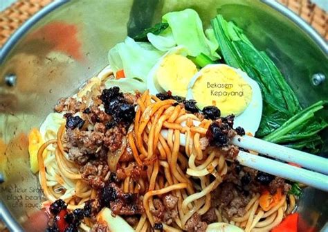 Resep Mie Siram Dengan Black Bean Chili Sauce Oleh Marisa DJn Cookpad