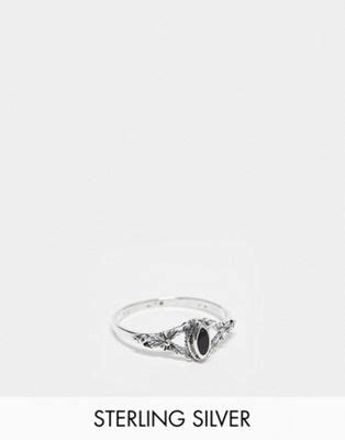 Kingsley Ryan Ring Im Vintage Look Aus Sterlingsilber Mit Schwarzem