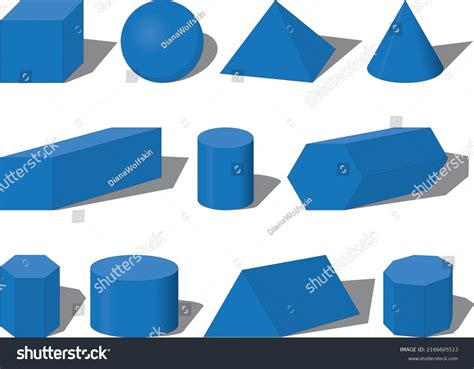 Volume Geometric Shapes Collection Vector Illustration Stock Vector ...