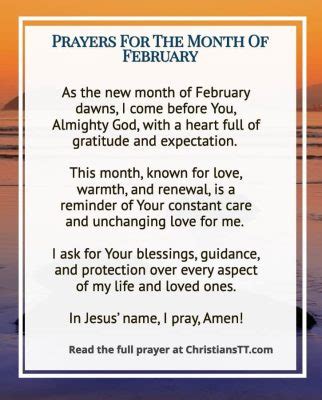 Powerful Prayers For The Month Of February ChristiansTT