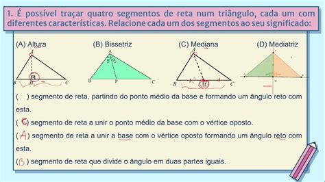 Correção Atividade 31 Triangulo Altura Mediana Bissetriz e