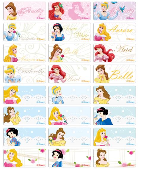 Etiquetas Escolares Princesas Disney D