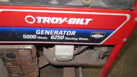 Troy Bilt 5000 Watt Generator Powers On See Video