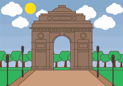 India Gate Vector 103799 Vector Art At Vecteezy